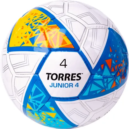Мяч футб. TORRES Junior-4, F323804, р.4,глянц.ПУ, 4 сл, 32п, руч.сш, бел-жел-гол за 2&nbsp;070.60 ₽ купить в Казани