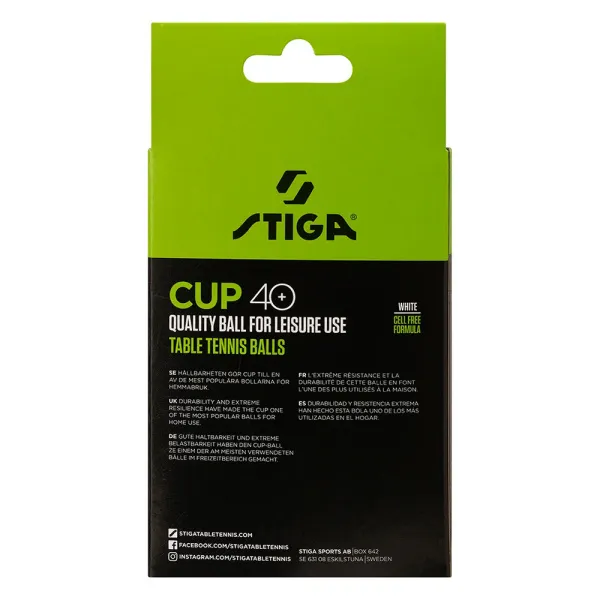Мяч для наст. тенниса Stiga Cup ABS, 1110-2510-12, диам.40+мм, пластик, упак. 12 шт, белый за 1&nbsp;774.80 ₽ в Казани