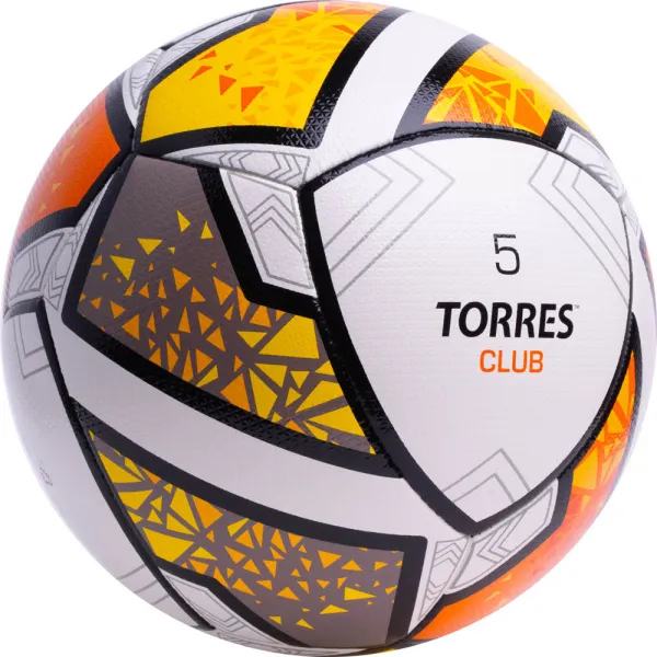 Мяч футб. TORRES Club, F323965, р.5, 10 пан., ПУ, гибрид. сшив, бел-оранж-желт за 2&nbsp;225.30 ₽ в Казани