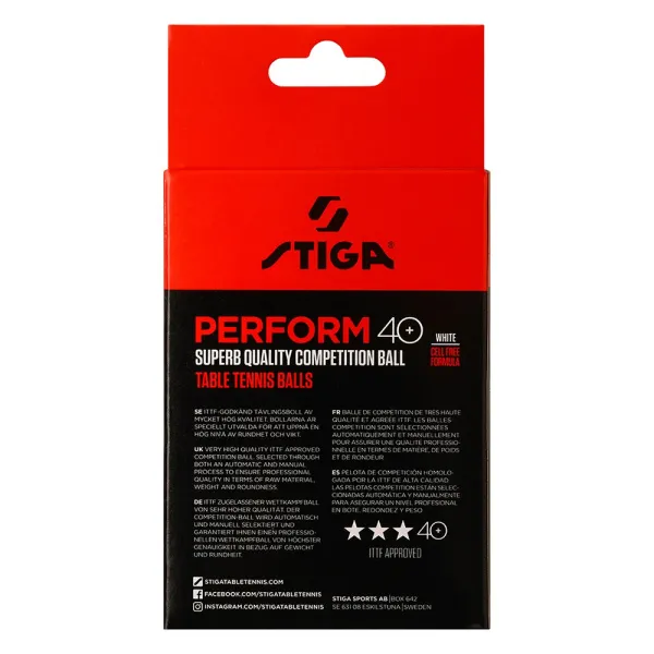 Мяч для наст. тенниса Stiga Perform 3***, 40+, 1113-2110-06, пластик, ITTF Appr., уп.6 шт, бел за 2&nbsp;121.60 ₽ в Казани