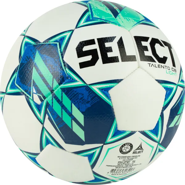 Мяч футб. SELECT Talento DB Light V23, 0775860004, р.5, 32п, ПУ, гибрид.сш, бело-зеленый за 5&nbsp;531.80 ₽ в Казани