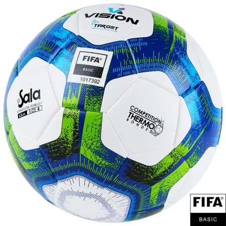 Мяч футзал. VISION Target, FS324094, FIFA Basic, р.4, 32 п. PU, 3 подкл.сл, термосшивка, бело-синий за 3&nbsp;519 ₽ купить в Казани