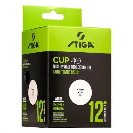 Мяч для наст. тенниса Stiga Cup ABS, 1110-2510-12, диам.40+мм, пластик, упак. 12 шт, белый за 1&nbsp;774.80 ₽ купить в Казани