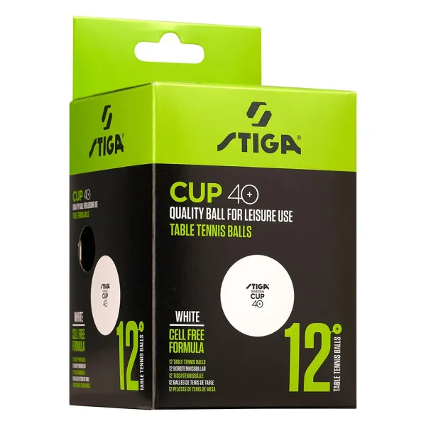 Мяч для наст. тенниса Stiga Cup ABS, 1110-2510-12, диам.40+мм, пластик, упак. 12 шт, белый за 1&nbsp;774.80 ₽ в Казани