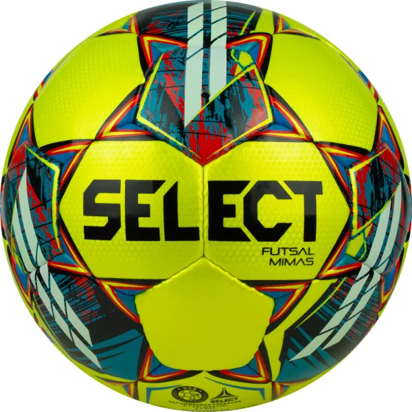 Мяч футзал. SELECT Futsal Mimas, 1053460550, р.4,FIFA Basic, 32 пан, гл.ПУ, руч.сш, жел-сине-красный за 6&nbsp;303.60 ₽ в Казани