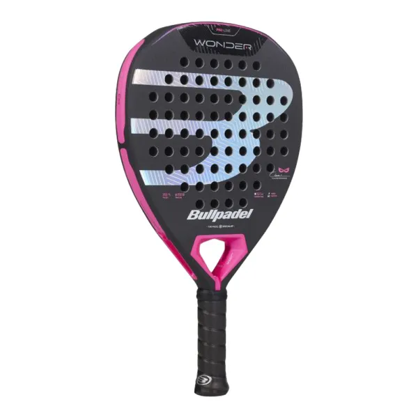 Ракетка для падела BULLPADEL Wonder 27, 497250, для продв.игроков, стекловолокно, карбон, черно-роз за 42&nbsp;969.20 ₽ в Казани