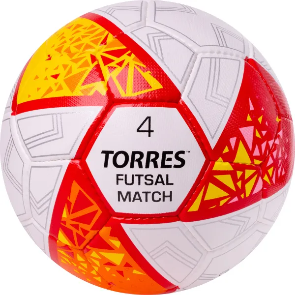 Мяч футзал. TORRES Futsal Match, FS323774, р.4, 32 панели. ПУ,4 подкл.слоя,ручн.сш,бело-крас-жёлт за 2&nbsp;454.80 ₽ в Казани