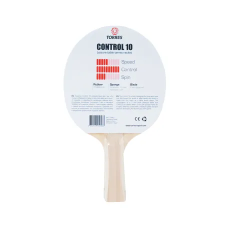 Ракетка для н/т TORRES Control 10, TT0001, для начинающих, накладка 1,5 мм, конич. ручка за 426.70 ₽ купить в Казани