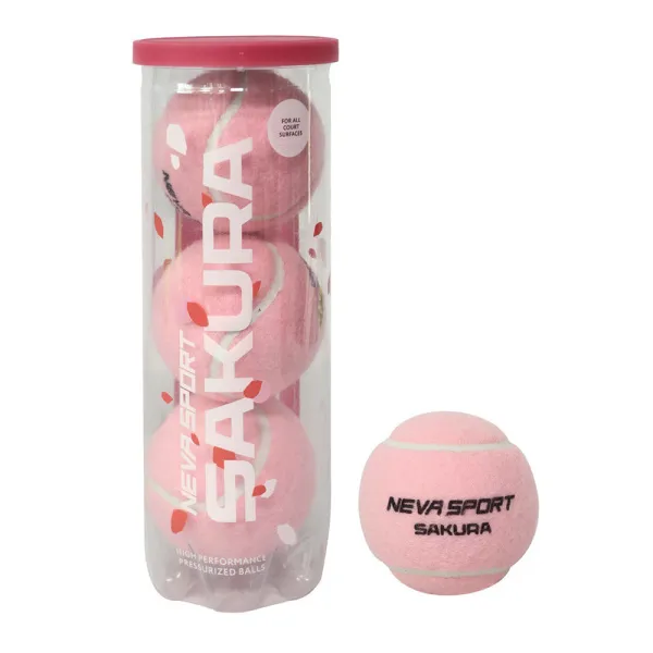 Мяч для падела NS Sakura, UAA2, уп.3 шт, сукно, нат.резина, розовый за 824.50 ₽ в Казани