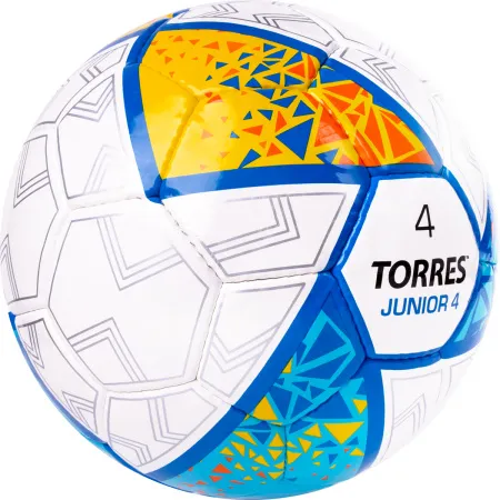 Мяч футб. TORRES Junior-4, F323804, р.4,глянц.ПУ, 4 сл, 32п, руч.сш, бел-жел-гол за 2&nbsp;070.60 ₽ купить в Казани
