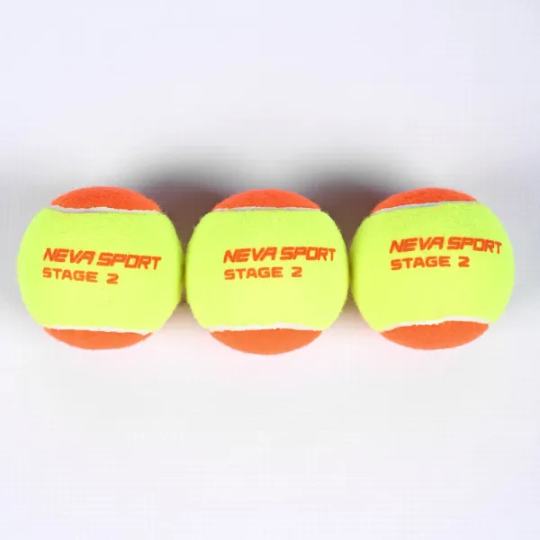 Мяч теннисный детский NS Orange, 5021005, уп.3 шт, резина, шерть, нейлон, желто-оранжевый за 613.70 ₽ в Казани