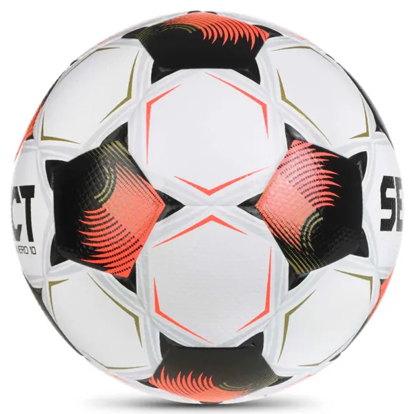 Мяч футб. SELECT Numero 10 V26, 0574071002, р.4, FIFA Basic, 32п, ПУ, гибр.сш, бело-черно-оранжевый за 8&nbsp;404.80 ₽ в Казани